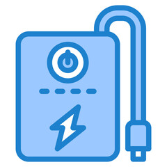 Fototapeta premium power bank blue style icon