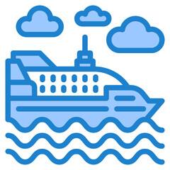 Obraz premium ship blue style icon