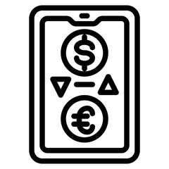 exchange outline style icon