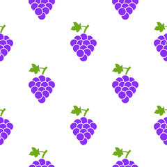 Grape seamless pattern flat graphic background. Grape simple vector pattern