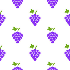 Grape seamless pattern flat graphic background. Grape simple vector pattern