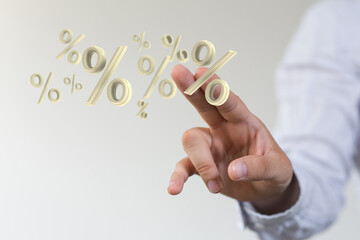 Interest rate financial and mortgage rates concept.