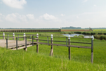 The old harbor of Schokland on the former island in the Zuiderzee after the reclamation of the Noordoostpolder in 1942.