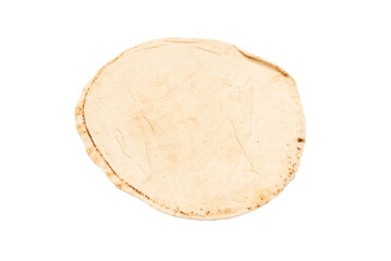 Grilled pitta bread isolated on white background.