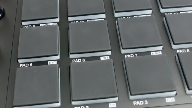 midi pad controller rotating closeup