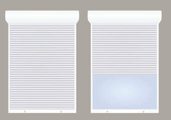 White roller shutters. vector illustration
