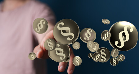 Law and justice concept digital 3d