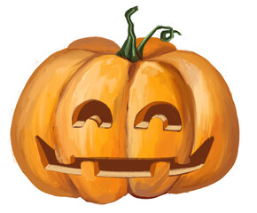 Pumpkin magic tree halloween illustration High quality illustration