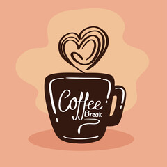 mug of coffee and heart