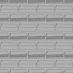 Grey houses seamless pattern