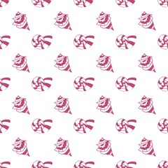 pink and white seashells seamless pattern