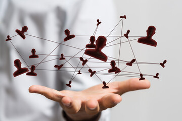 Digital technology background. Network connection dots and lines.
