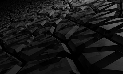 Abstract sci fi voronoi background. 3D rendering.