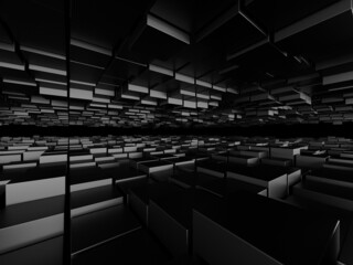 Fototapeta premium Abstract Dark Cubes Futuristic Design Background