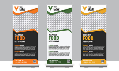 Organic food Roll-up-banner | standee, X banner design