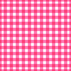 Vector picnic pattern. Red and white gingham seamless pattern. Italian style overlay, fabric geometric background, retro design. Checkered texture for picnic blanket, tablecloth, plaid, clothes.