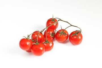 Cherry tomatoes branch isolated on white background