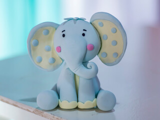 decorativo muñeco elefante azul celeste