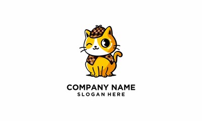 logo funny cat  animal & pet