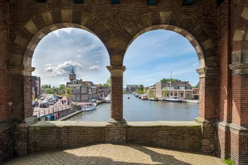 Foto auf Acrylglas Zicht op de haven vanuit de Waterpoort in Sneek - Snits © Holland-PhotostockNL