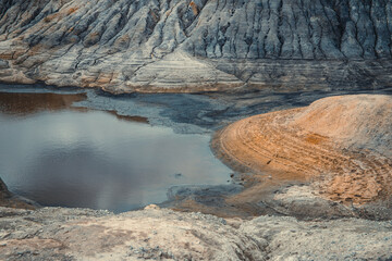 Russian nature lake in the mountains 