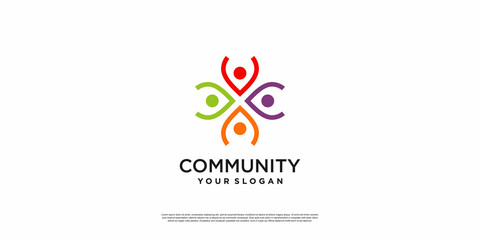 Fototapeta na wymiar Creative community abstract logo design Premium Vector part 3