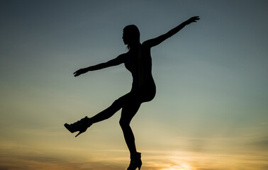 dark figure silhouette of dancing woman outdoor, inspiration