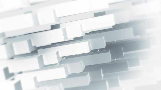 Abstract white geometric technology motion background animation: patterned effect with gently moving geometric shapes. Seamless loop and full HD.