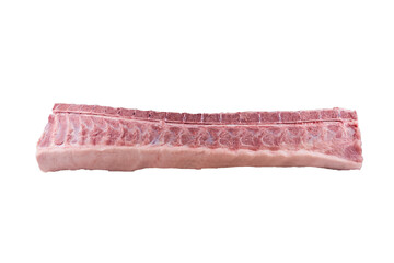 pork raw meat white background 