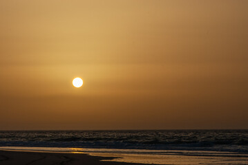 Majestic sunrise on a Canary island in the Atlantic ocean Fuerteventura