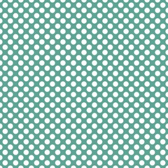 Tile vector pattern with small white polka dots on mint green background