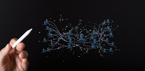 hierarchy connection team group digital
