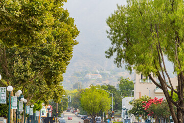 Morning view of a street cityscape at Monrovia