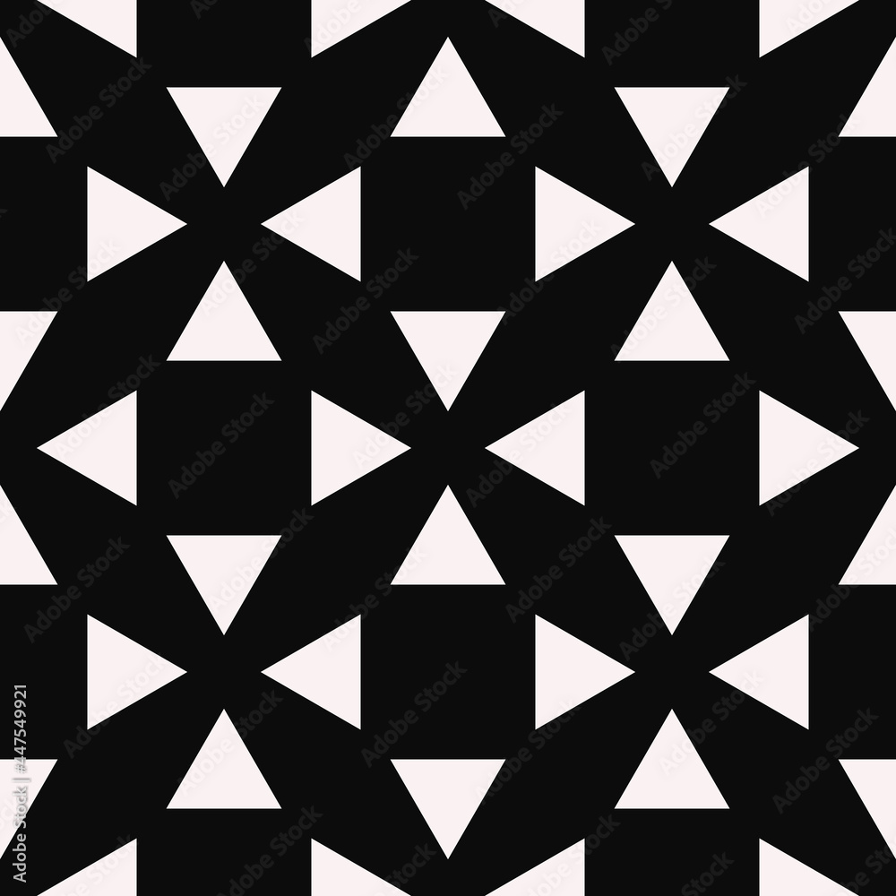 Poster white triangles four parts and black background. vector.