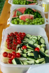 Cucumbers, tomatoes and other vegetables macro