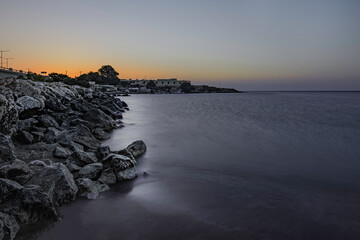 Sunrise on the beach of Rhodes 