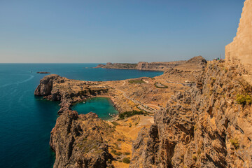 Lindos Rhodes, view from the Acropolis 