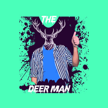 The deer man slogan t shirt design