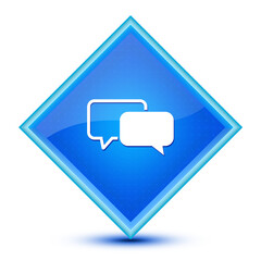 Fototapeta premium Testimonials icon isolated on special blue diamond button illustration