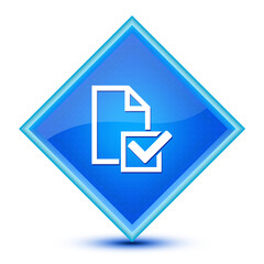 Survey(Checklist icon) icon isolated on special blue diamond button illustration