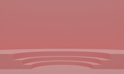 Soft pink podium. Blank product stage. Background for product presentation. 3D rendering.