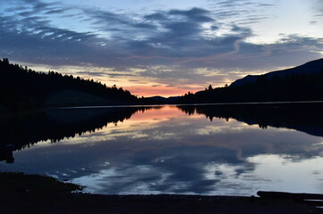 sunset over lake