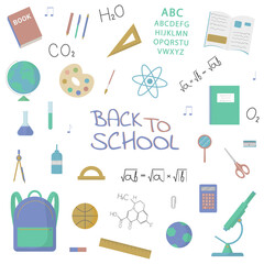 School objects and subjects collection. Isolated vector items. Perfect for infographics or presentation.