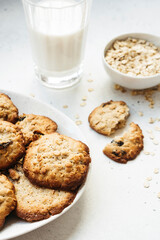 Breakfast with homemade oatmeal cookies.