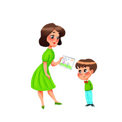 child gifted to mother isolated vector