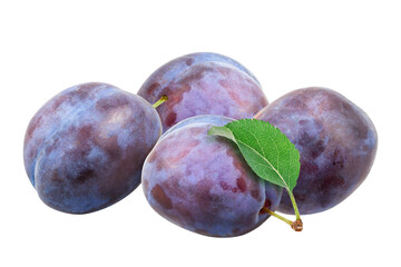Plum isolated on white background with clipping path