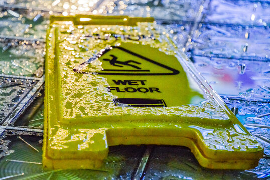 Wet floor sign danger caution