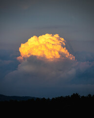 golden cloud in the blue hour