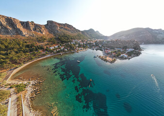 Obraz premium Panoramic view of Mandraki on Kastellorizo island