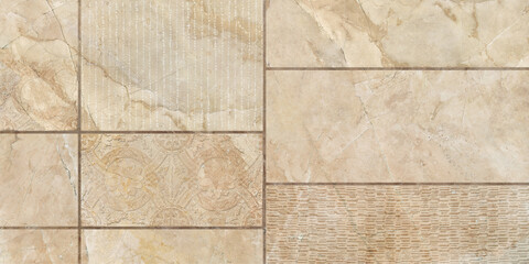 stone marble mosaic background in beige tones